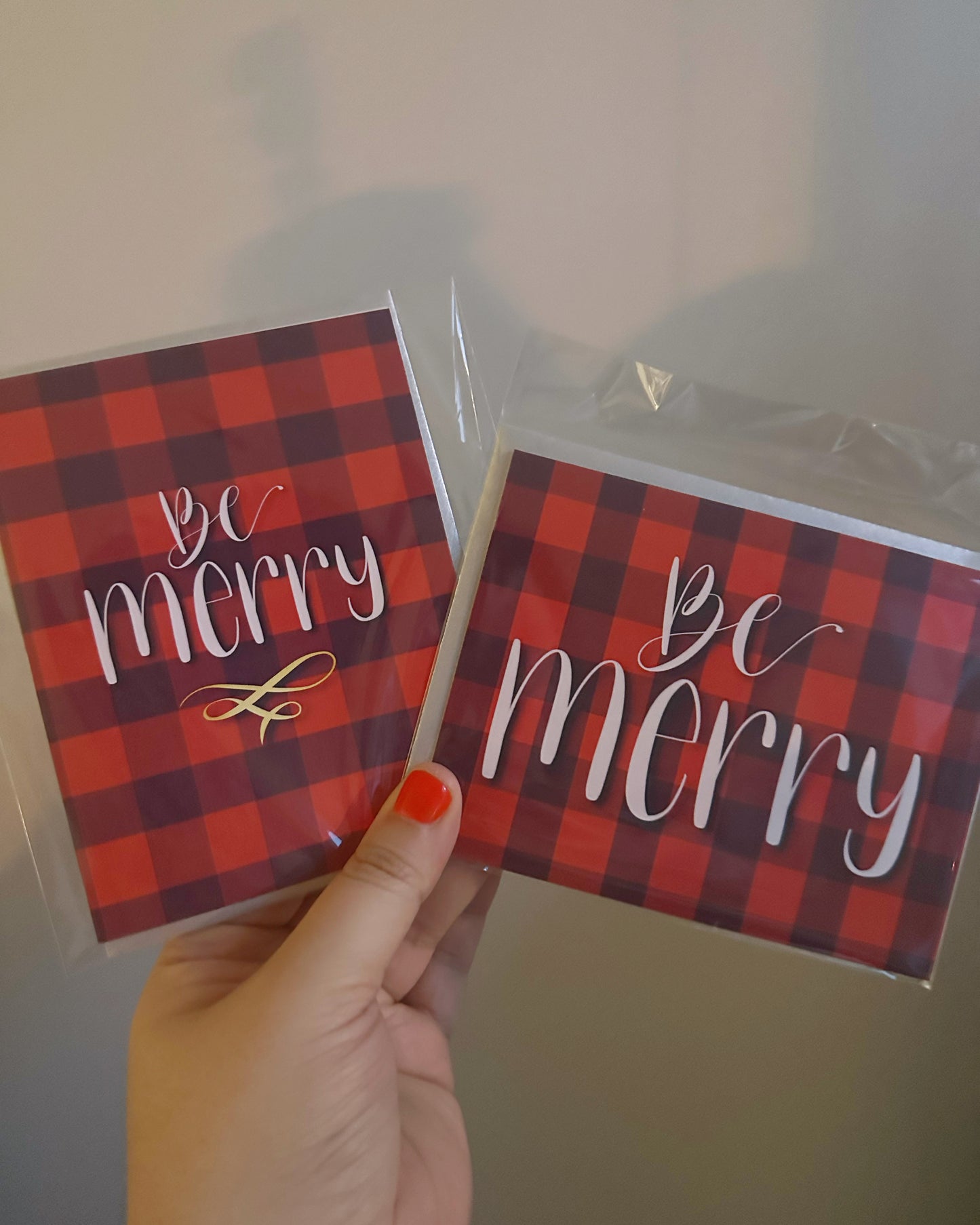 "Be Merry" Plaid (Vertical) Christmas Card